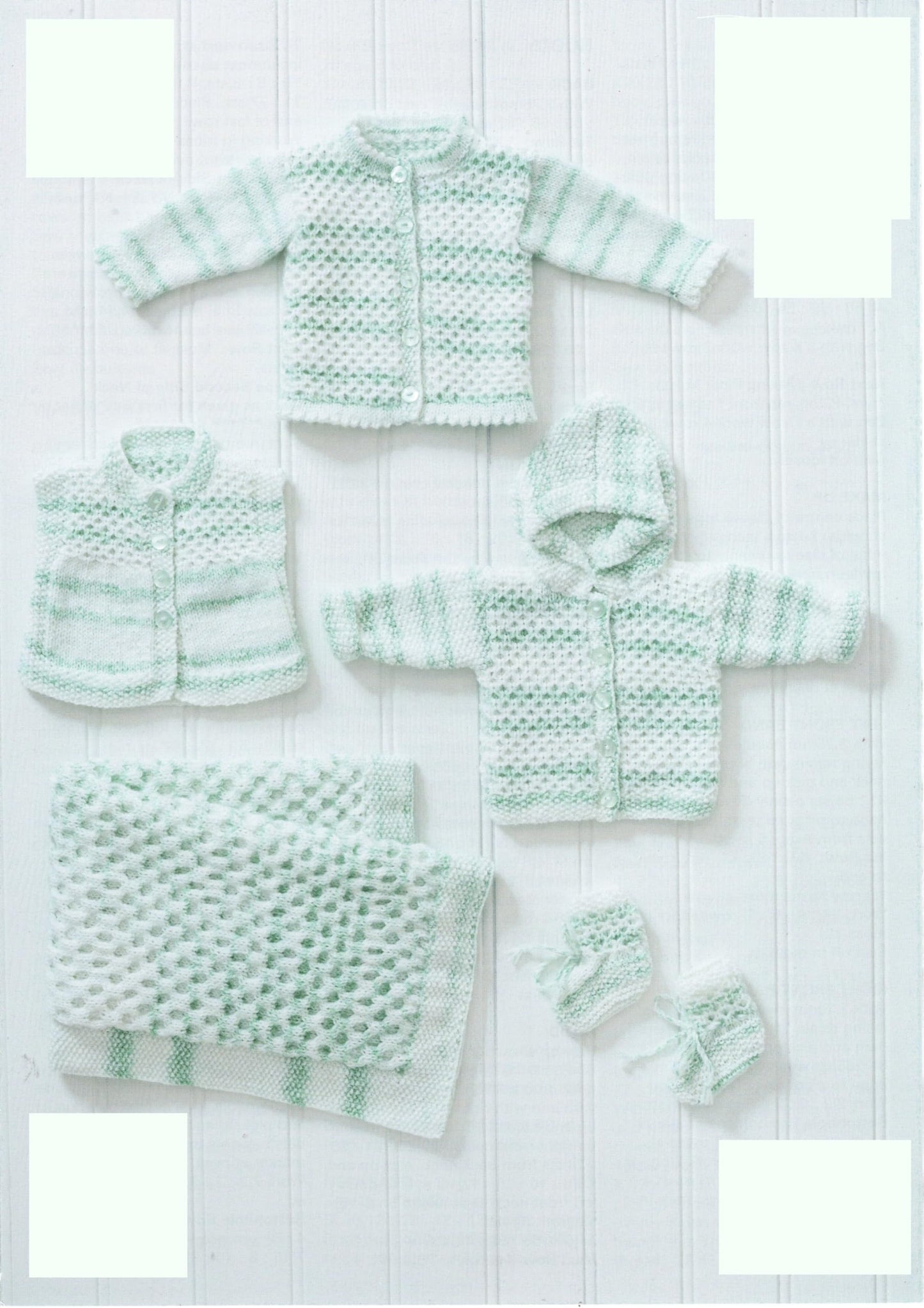 King Cole 5699 Knitting Pattern Baby Cardigan Waistcoat Hoody Blanket Bootees in Baby Stripe DK
