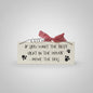 Small Wooden Sign Decoration with Red Gingham Ribbon and Wire