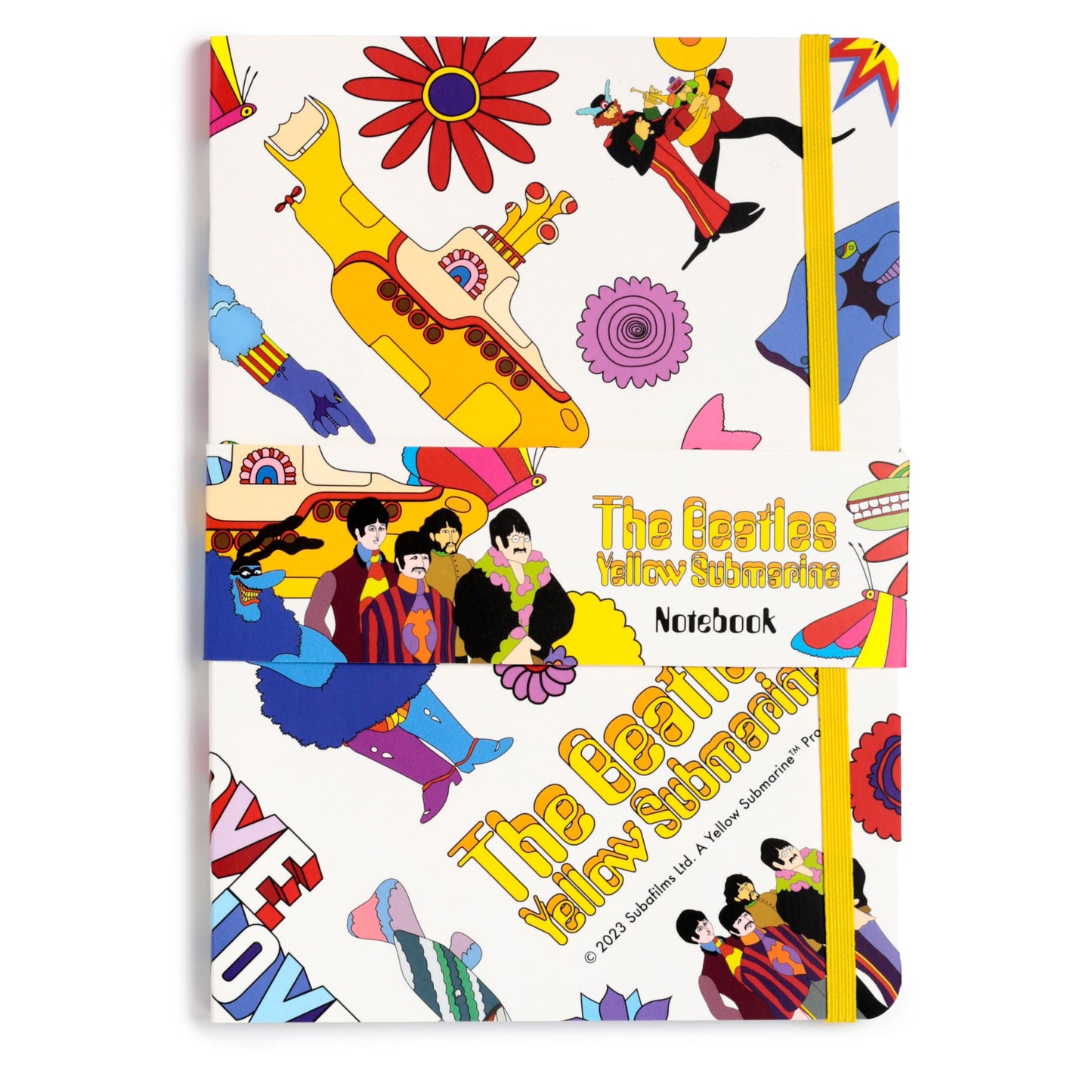 Puckator The Beatles Yellow Submarine White Recycled Paper A5 Notebook - School Teacher Student Homework Study Planner Notepad - Collage University Essentials Journals Planners - Jotter Uni Gifts