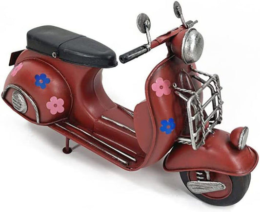 Home Decor | Red Scooter with Flower | 1 Piece - 29x10x18 cm