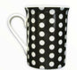 Bone China Spotty Mug Polka Dots Black & White Coffee Tea Mug