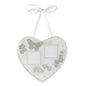 60th Pearl Anniversary Hanging Glass Heart Plaque Decoration with Space for Photographs