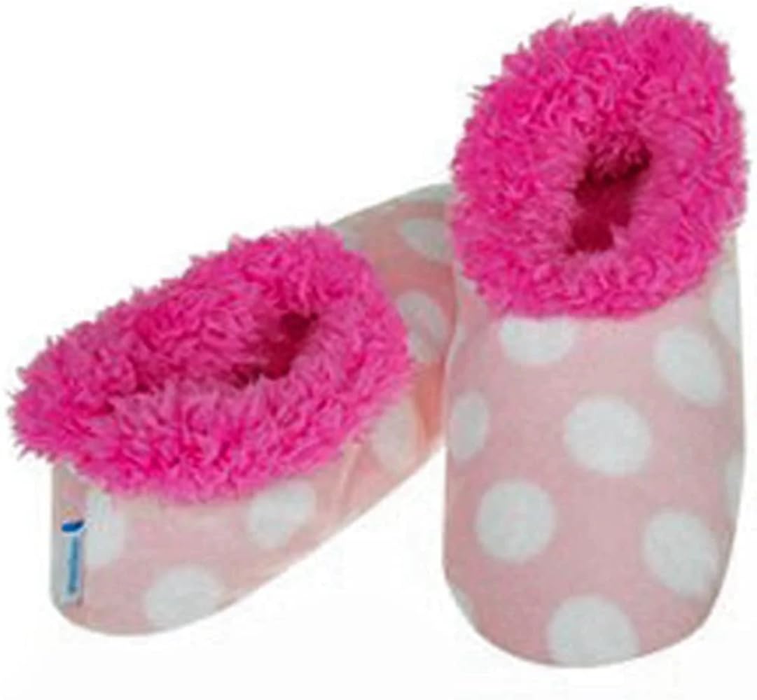 Snoozies Fleece Slippers Polka Dots: Pink: Small (Size 3-4)