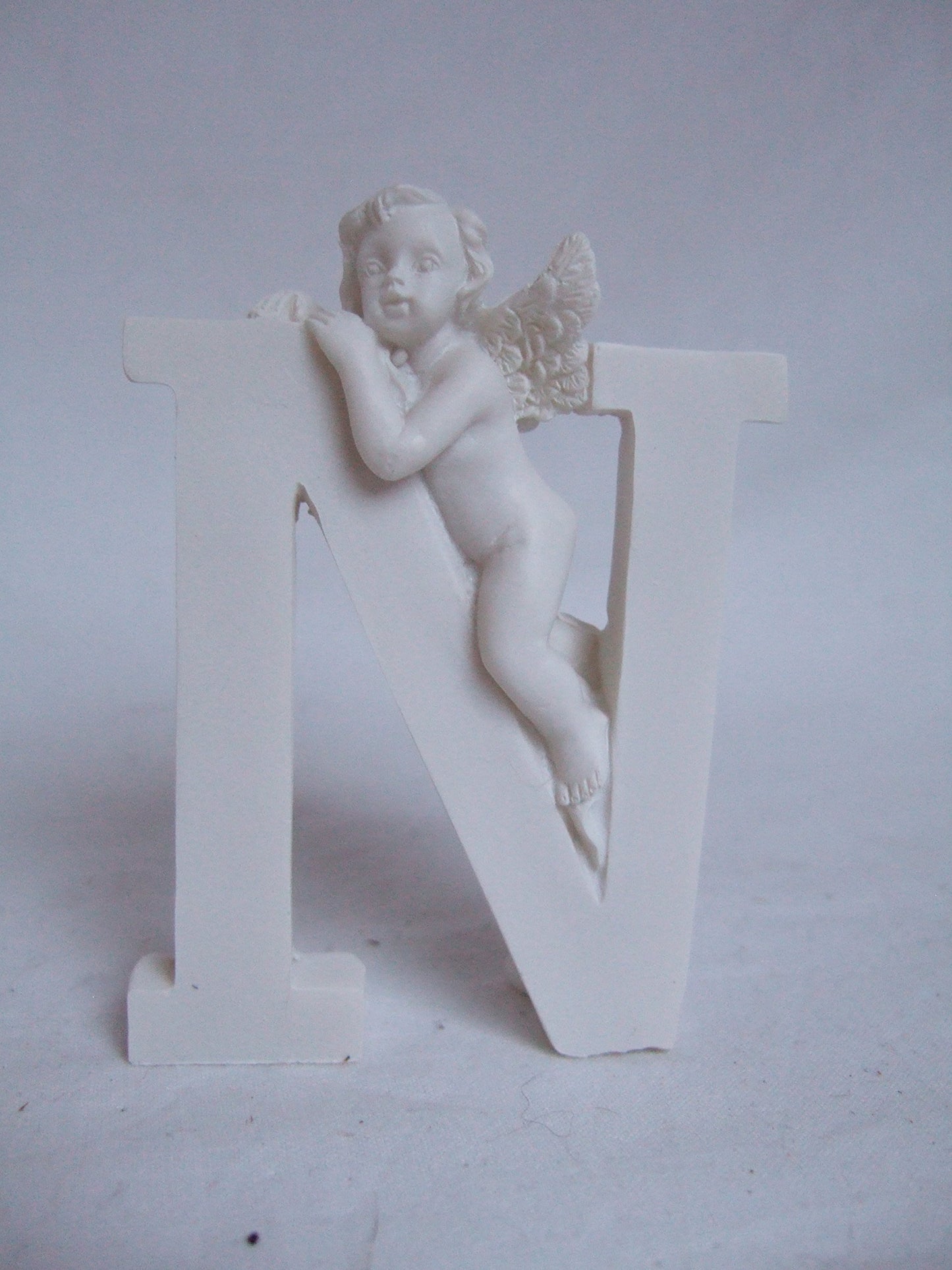 White "Nan" Cherub Detailed Free Standing Word Plaque