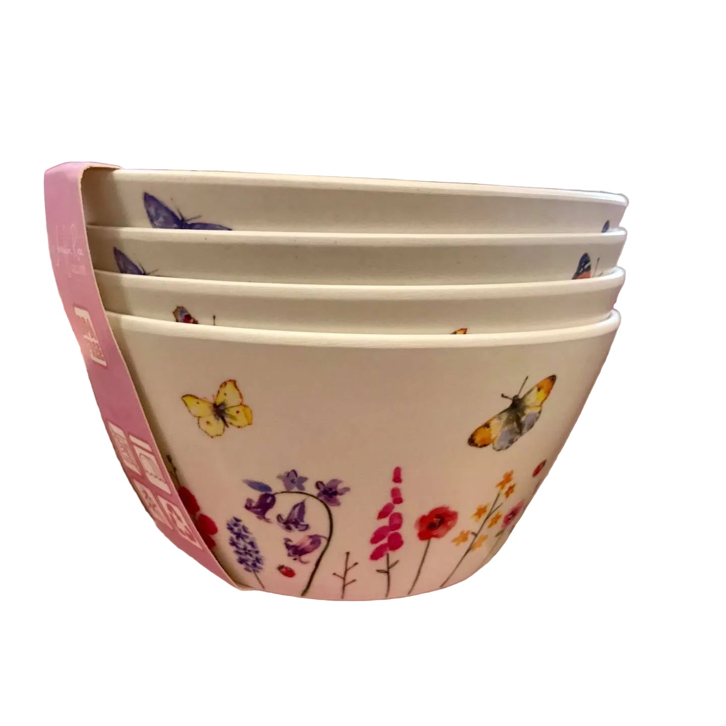 Butterfly Garden set 4    bamboo   Bowls