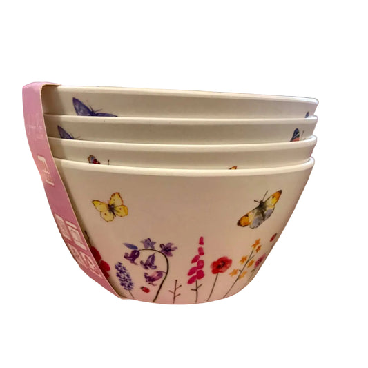 Butterfly Garden set 4    bamboo   Bowls