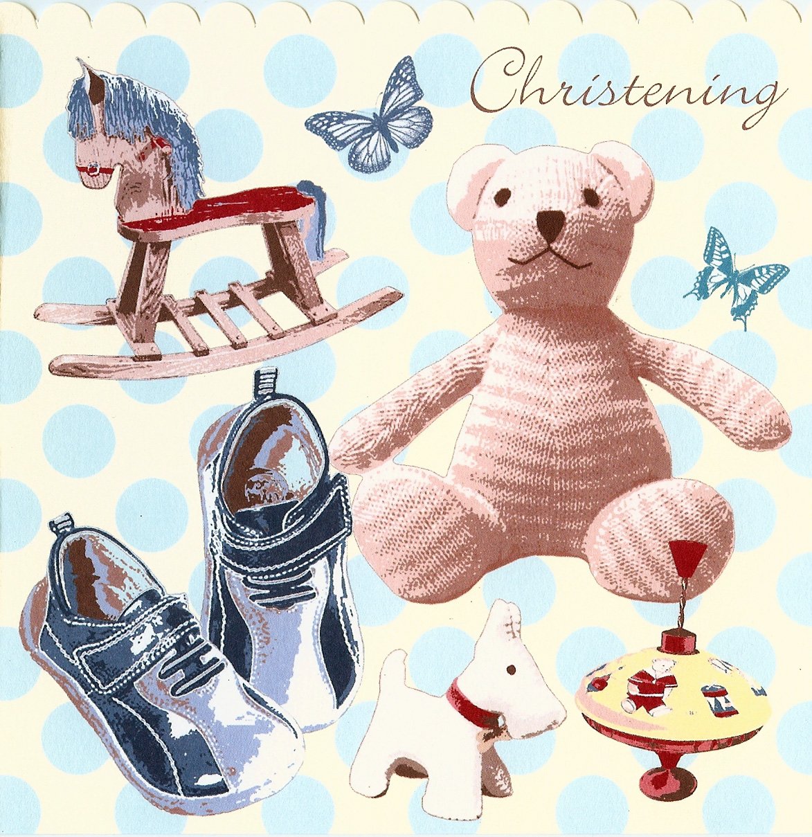 Cavania Rose Cottage Christening Card - Boy