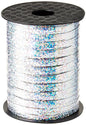Eleganza Poly Curling Ribbon, Polyester, Holographic Silver, 5 mm x 250 yd