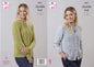 King Cole Double Knit Knitting Pattern Ladies Lace Detail Cardigan & Sweater (5671)
