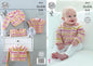 King Cole 4813 Knitting Pattern Baby Raglan Cardigans and Sweaters in King Cole Candystripe DK