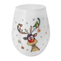 Lesser & Pavey Christmas Stemless Wine Glasses | Rudolph for Red and White Wine | Perfect for Xmas Celebrations | Festive Bug Art Glassware for Holidays