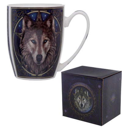 Puckator Lisa Parker Wolf Head Porcelain Mug - Funny Home Accessories - Cute Gifts for Girlfriend - Large Mugs for Men Women Hot Drinks - Cute Cups Presents - Secret Santa Gift - Cup Set