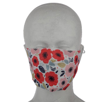 Puckator Re-Usable Washable Face Coverings Masks Breathable (Adults Poppy)