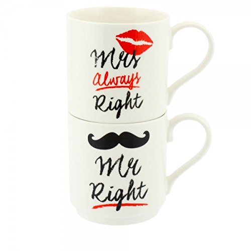 Mug Set (stacking) Mr Right & Mrs Always Right