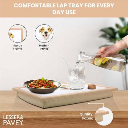 Lesser & Pavey Jack Russell Laptray Robert James Hull Lap Tray For Food Serving & Breakfast | Comfortable Lap Trays With Bean Bag Cushion | Durable Lap Trays For Eating On Lap For Adults