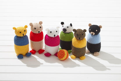 King Cole Chunky Crochet Pattern Christmas Bear & Penguin Indoor Skittles (9117)