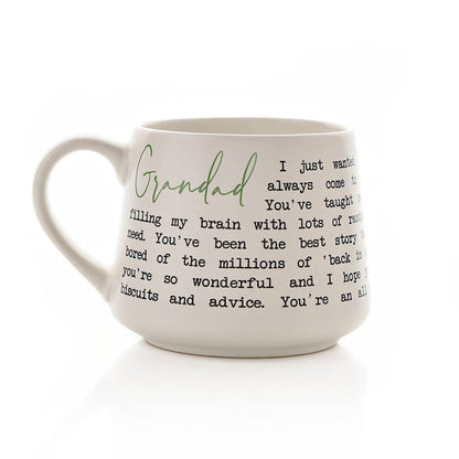 Widdop and Co Stoneware Mug with Sentiment Wording - Grandad