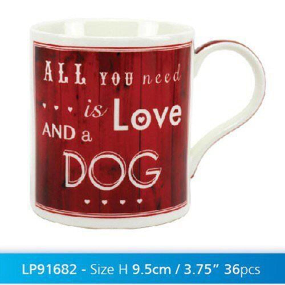 vintage love & a dog christmas mug