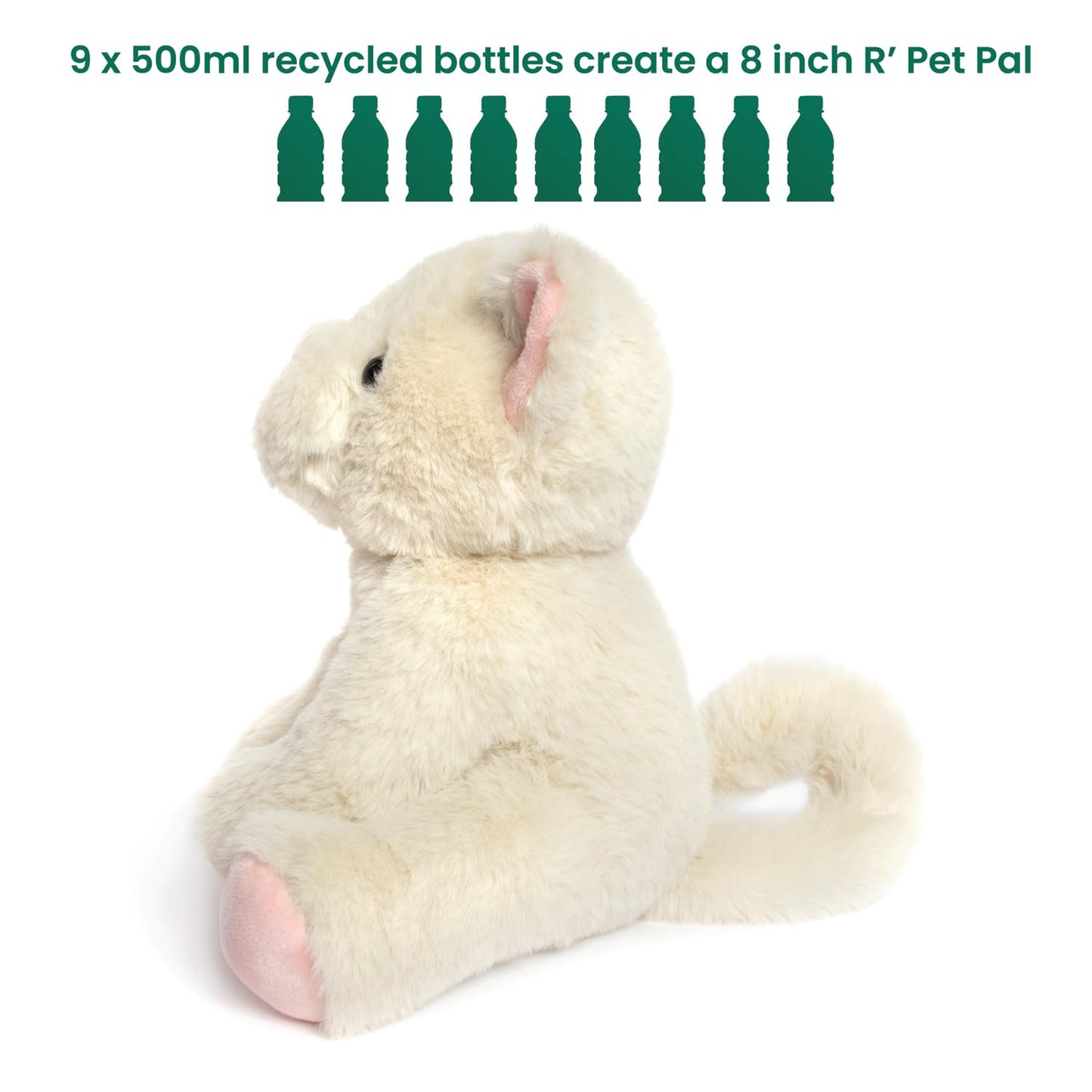 Lesser & Pavey Rpet Pals Kitty Sitting Cat Teddy For Kids | Made Up of Recycled Bottles | Stuffed Animal Soft Toys | Ideal For Birthday or Baby Gift