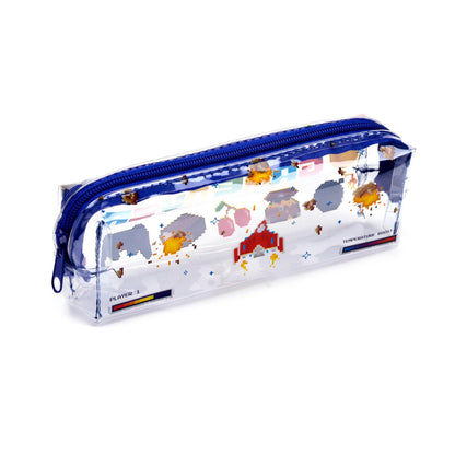 Puckator Game Over Clear Pencil Case - School Equipment Stuff - Pencil Cases - Large Capacity Preppy Pencil Case - Zipper Pouch - Office Essentials - Pencils Case Cute - Pencilcase - Pen Case