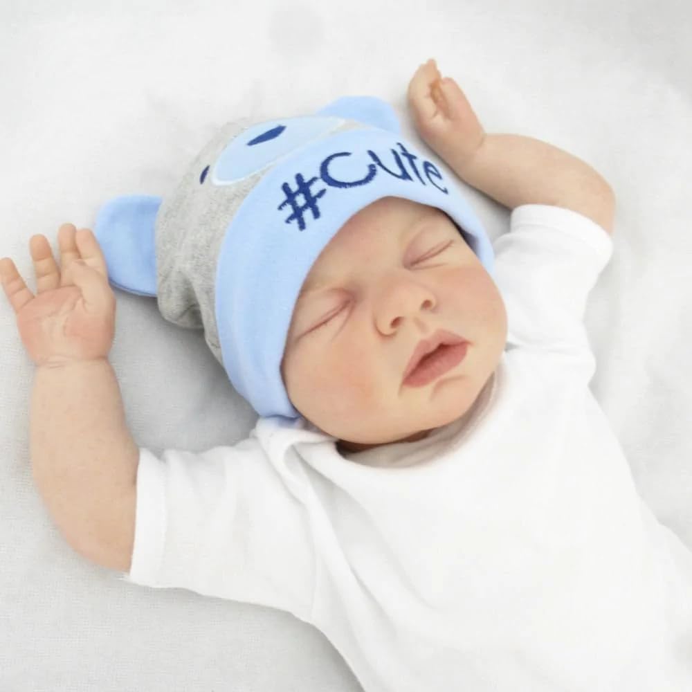Boys Hat And Socks Set 0-6 Months Grey/Blue