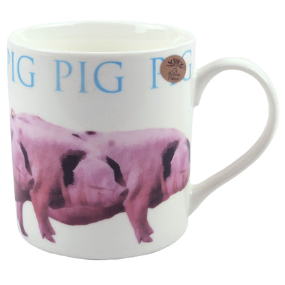 Quality Fine China Pink Pig Mug In Illustrated Box