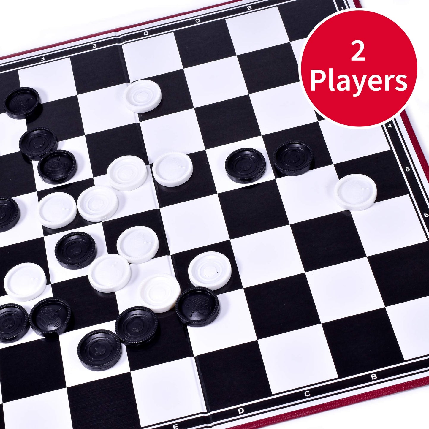 KandyToys M.Y Draughts Game - Traditional Checkers Board Game for Kids & Adults