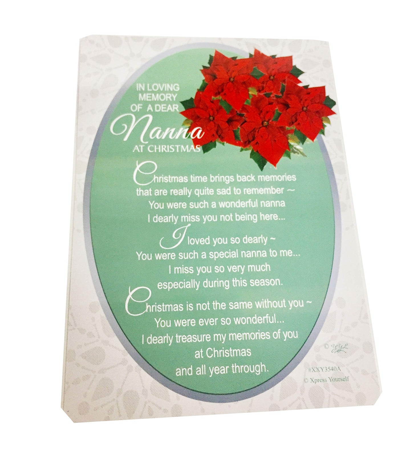 Christmas Memorial Card Graveside Nanna Loving Memory Poem Verse Grave Keepsake