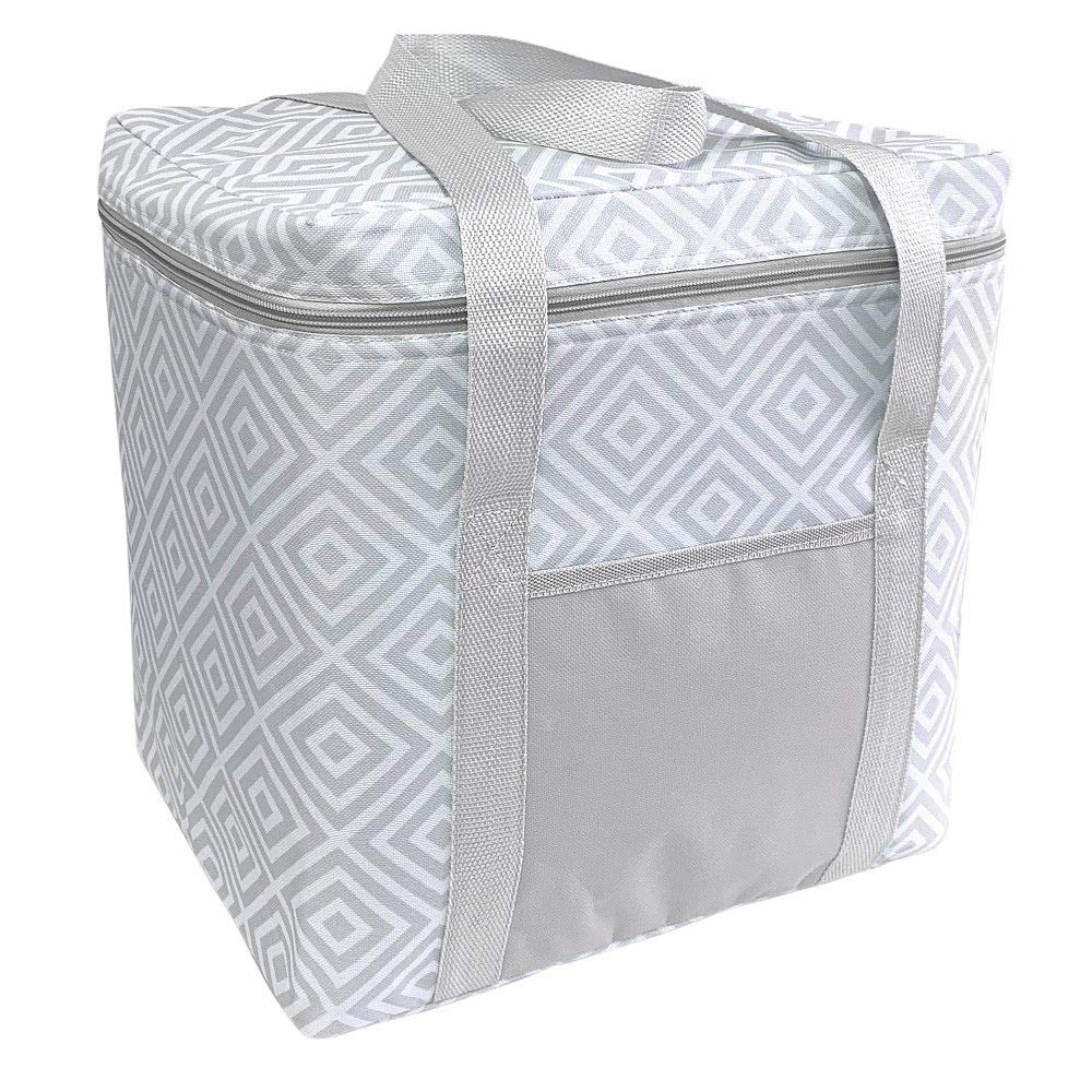 Geometric Sandwich Cooler Lunch Bag - Grey