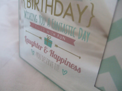 Signography Happy 30th Birthday Silver Mirrored Glass Photo Frame - 6"x4" Aperture