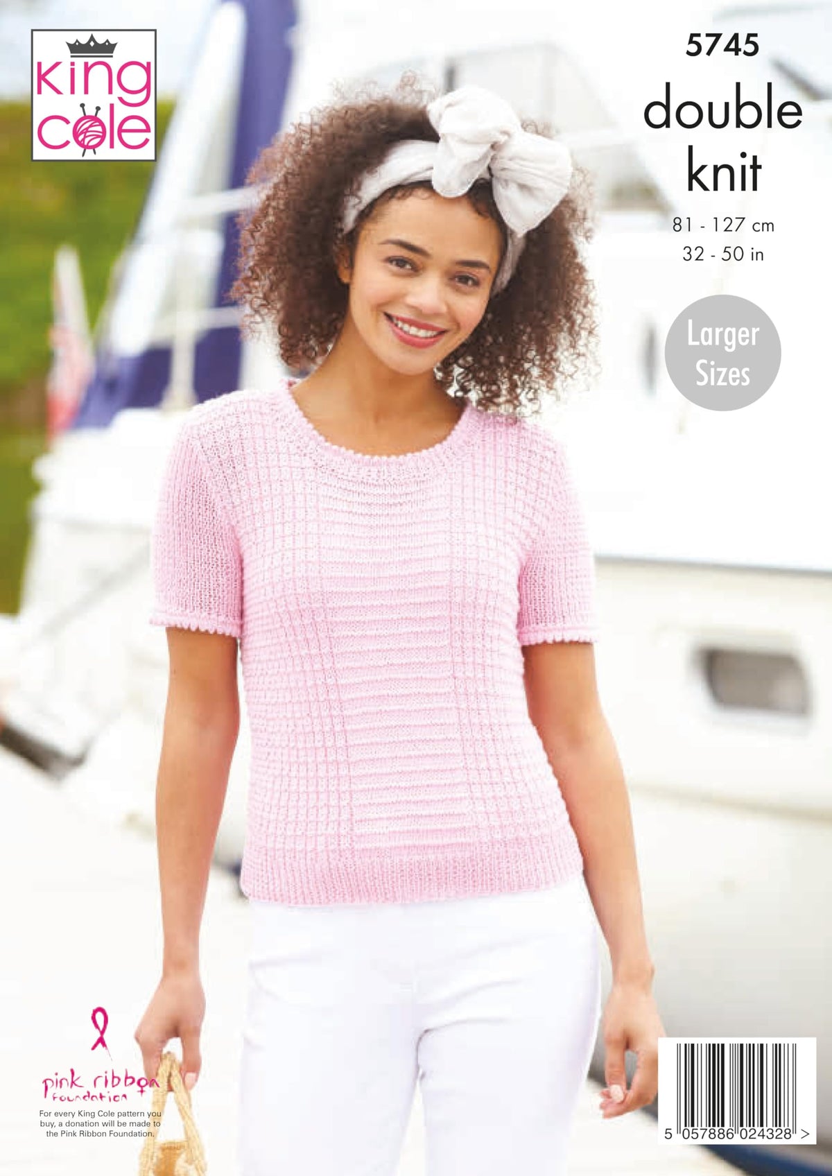King Cole Ladies Double Knit Knitting Pattern Womens Cardigan & Short Sleeve Top (5745), Multicolor, 32'' - 50''