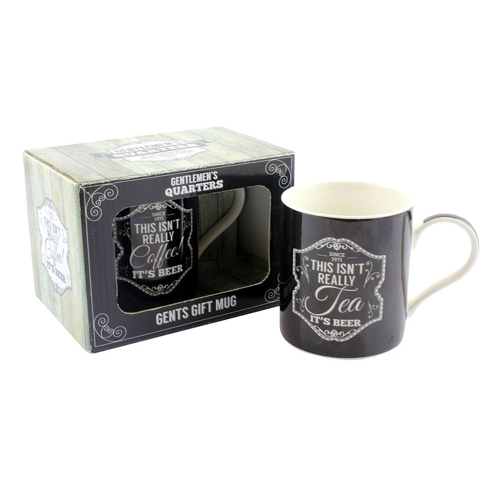 Leonardo Gents Quarter China Mug in 2 Assorted Designs, Set of 6, Black