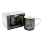 Leonardo Gents Quarter China Mug in 2 Assorted Designs, Set of 6, Black