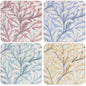 The Leonardo Collection Wm. Morris Assortments Wood Willow Bough Coasters Set 4 For Home & Office | Stylish Coasters For Kitchen & Dining | Durable Drinks Tabletops Accessories for Drinks & Tables