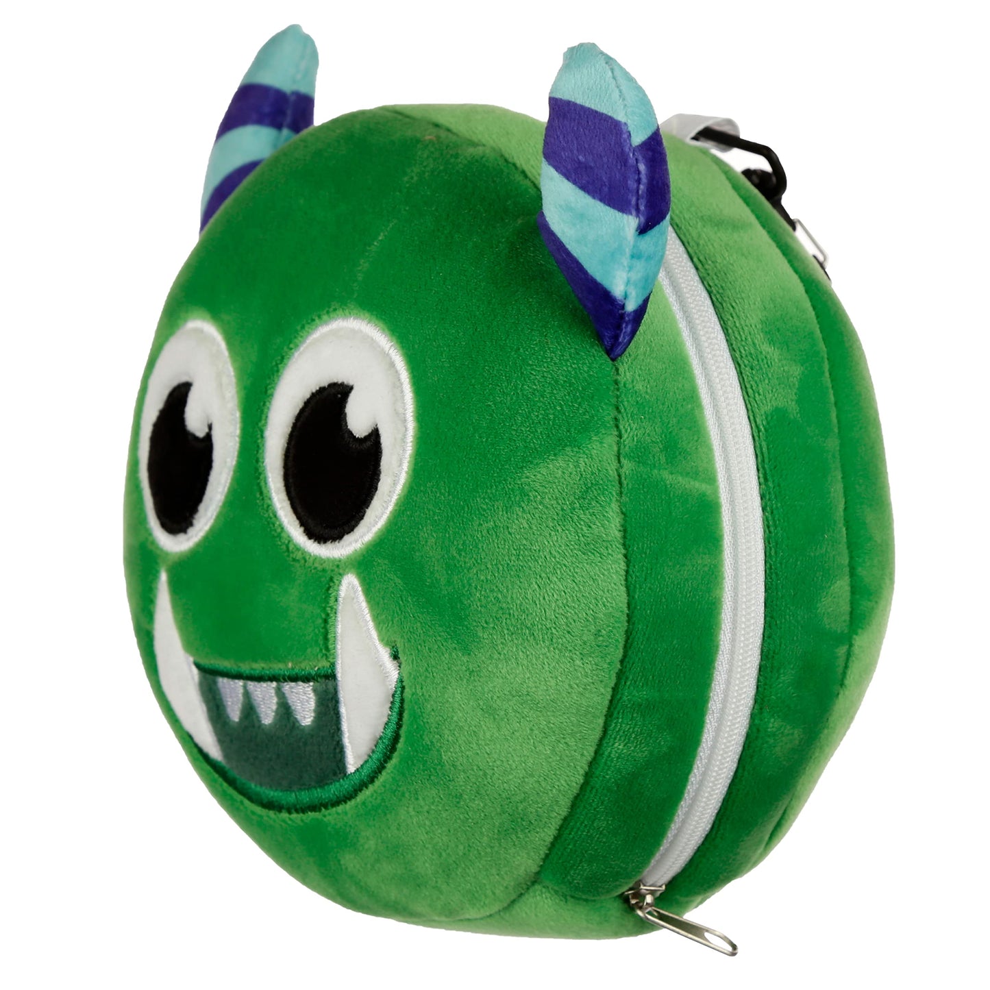 Puckator Relaxeazzz Green Monstarz Monster Round Plush Travel Pillow & Eye Mask - Sleep Eye Mask Masks - Kids Travel Accessories For Sleeping Airplane - Flight Plane Neck Pillow Pillows