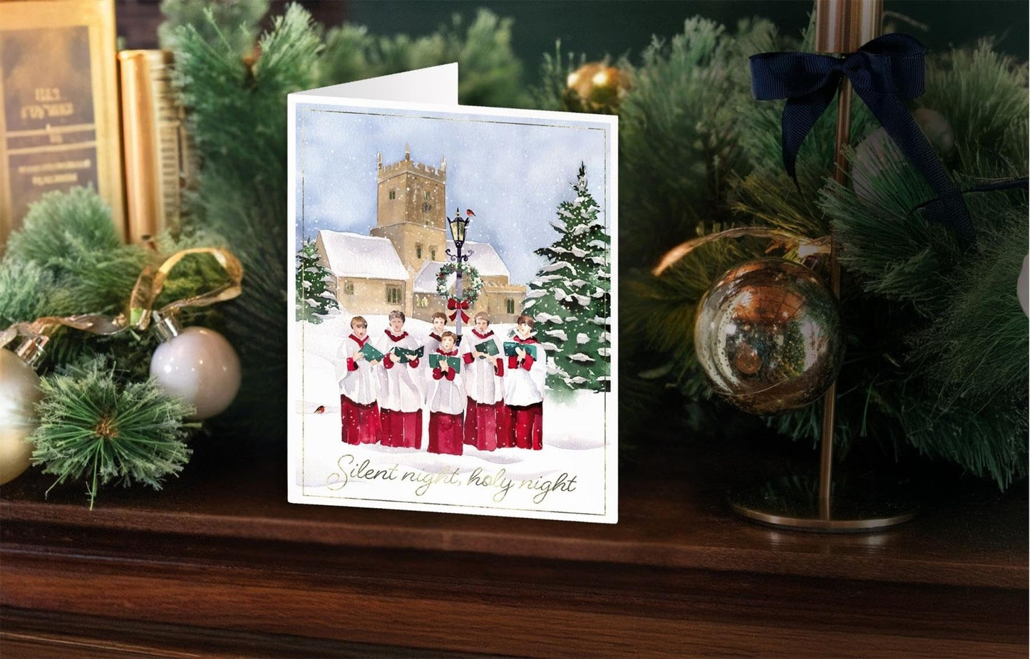 Tom Smith Boxed Christmas Cards Pack - 15 Luxury Xmas Cards with Envelopes and Seals - Recycled Eco Friendly Christmas Card Set