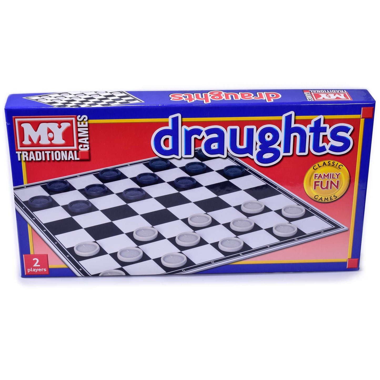 KandyToys M.Y Draughts Game - Traditional Checkers Board Game for Kids & Adults