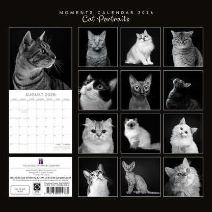 The Gifted Stationery Monthly Wall Calendar - Cat Portraits