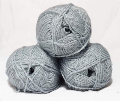 SleepyNights Love2Sleep PREMIER VALUE BABY DOUBLE KNIT YARN WOOL ACRYLIC 3 PACK (3 X 100G) - SILVER