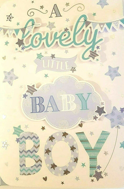 Birth of a Baby Boy - Large Boxed Card - 44786
