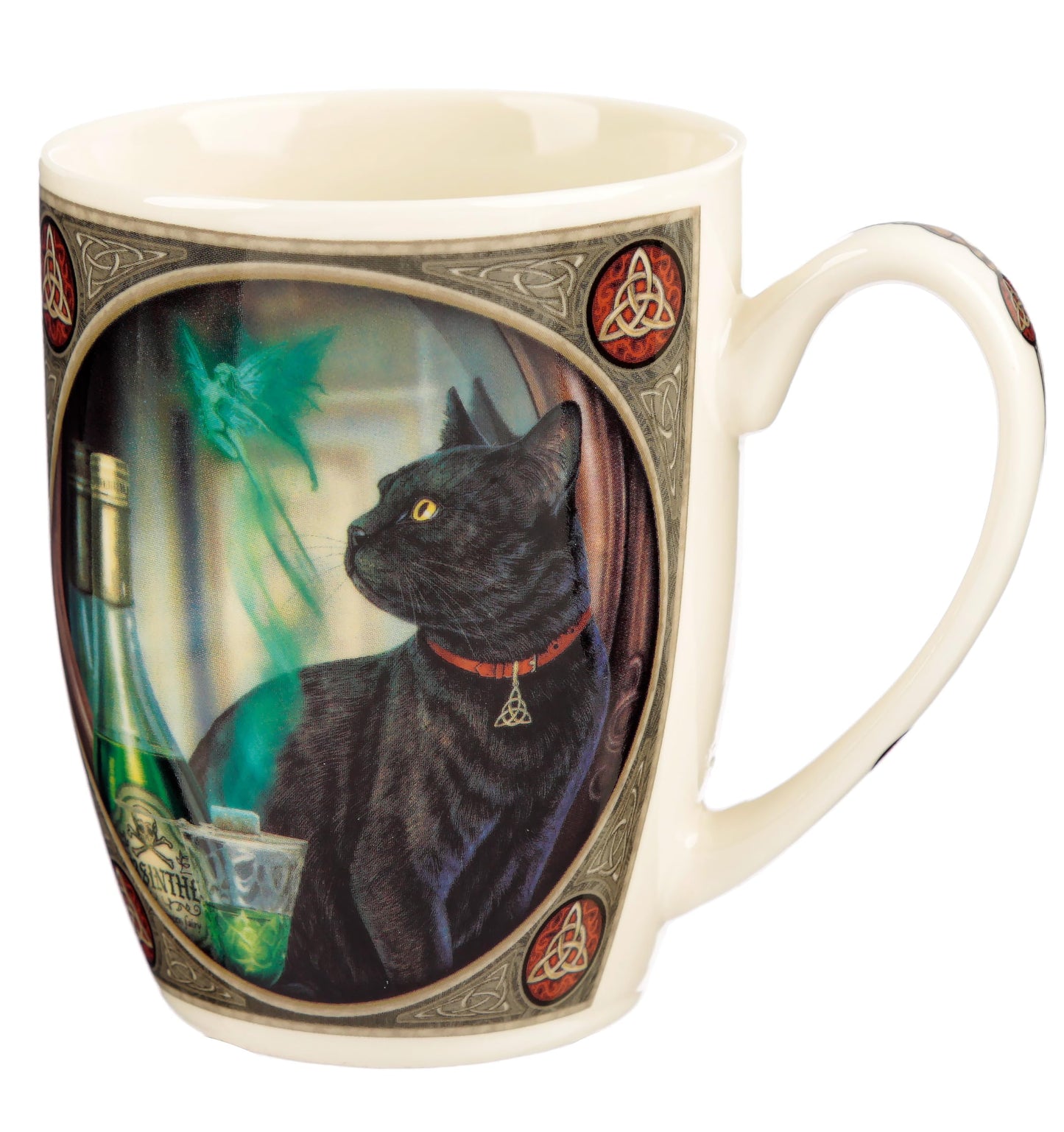 Puckator Lisa Parker Absinthe Cat Porcelain Mug - Funny Home Accessories - Cute Gifts for Girlfriend - Large Mugs for Men Women Hot Drinks - Cute Cups Presents - Secret Santa Gift - Cup Set