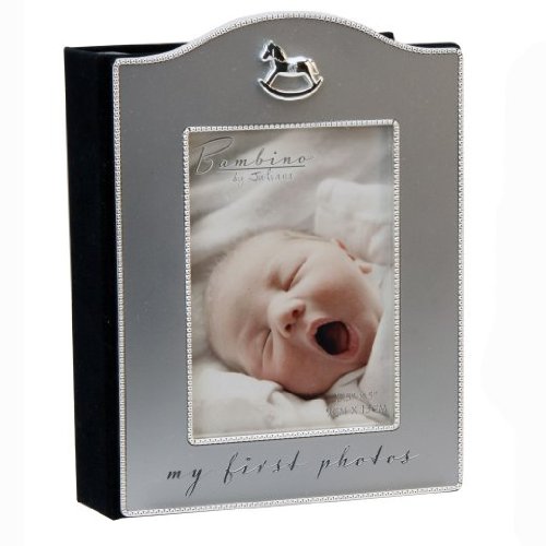 Bambino Baby Christening Gifts. Silverplated Rocking Horse Icon Photo Album "My First Photos"