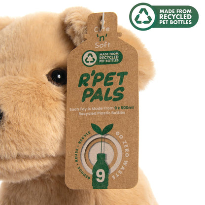 L & P Home & Gifts Lesser & Pavey Rpet Pals Muttley Sitting Dog Teddy For Kids | Made Up of Recycled Bottles | Stuffed Animal Soft Toys | Ideal For Birthday or Baby Gift