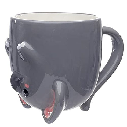 Puckator Adoramals Elephant Upside Down Ceramic Shaped Tea Coffee Mug Funny Home Accessories Cute Gifts for Girlfriend Large Mugs for Men Women Hot Drinks Cups Presents Secret Santa Gift Cup Set