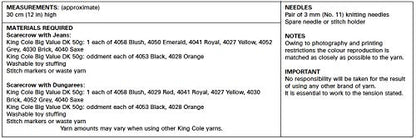King Cole 9140 Knitting Pattern 2 Styles Scarecrow Soft Toy in King Cole Big Value DK