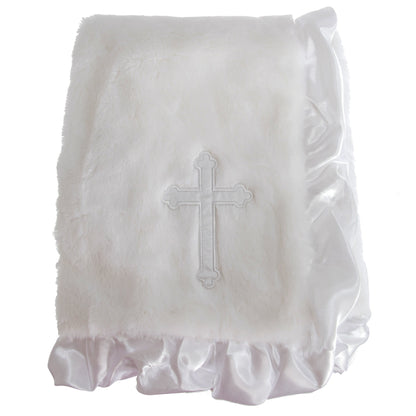 Snuggle Baby Christening Baby Blanket (76.2cm x 91.4cm) (White)