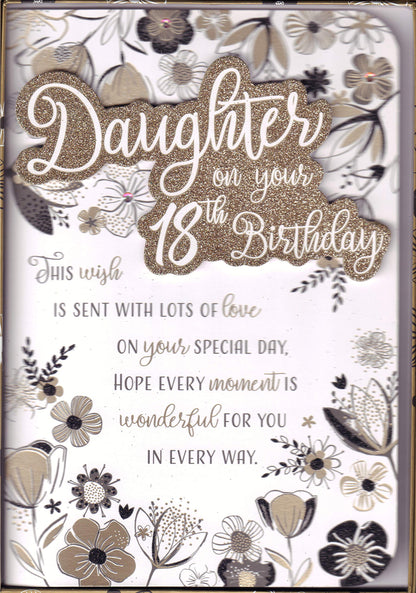 Daughter On Your 18th Birthday". Card Comes in A Decorative Box.