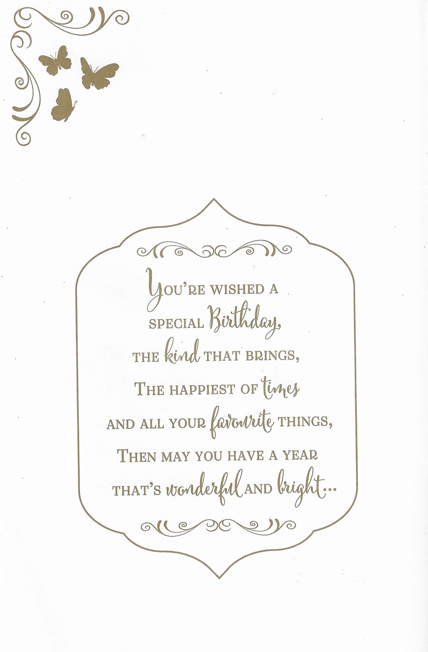 Large Wonderful Sister Birthday Card***Golden Butterfly**11 X 7 INCHES**AG3