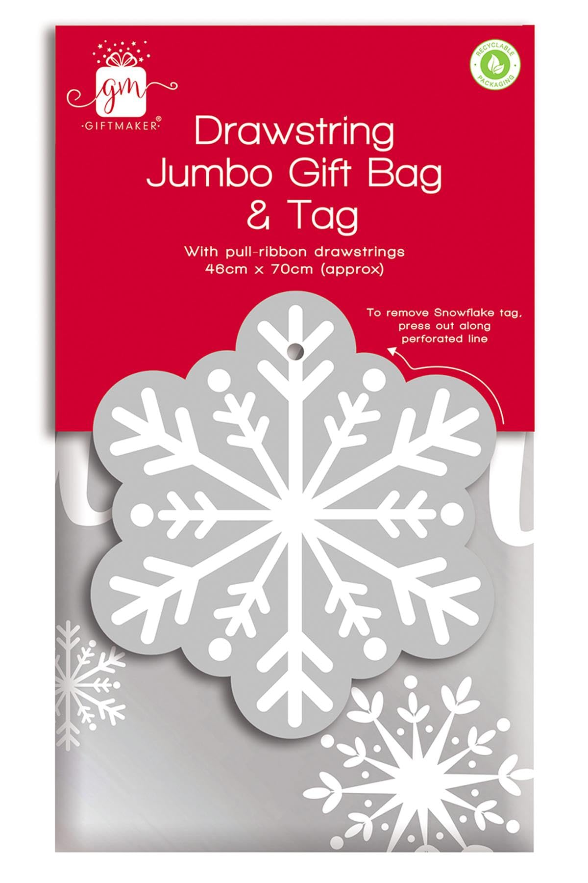 Giftmaker Jumbo Drawstring Gift Bag & Tag 46 x 70cm