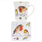 The Leonardo Collection LP52104 Winter Robins Mug and Coaster, 11x8x10cm, Boxed